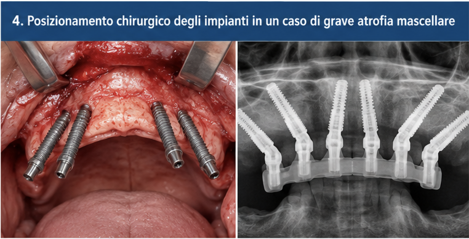 Posizionamento chirurgico degli impianti in un caso di grave atrofia mascellare